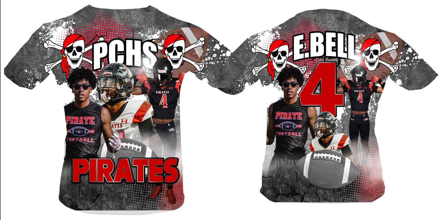 Custom High School Football Shirt – Personalized Jersey Tee with Player Name & Number