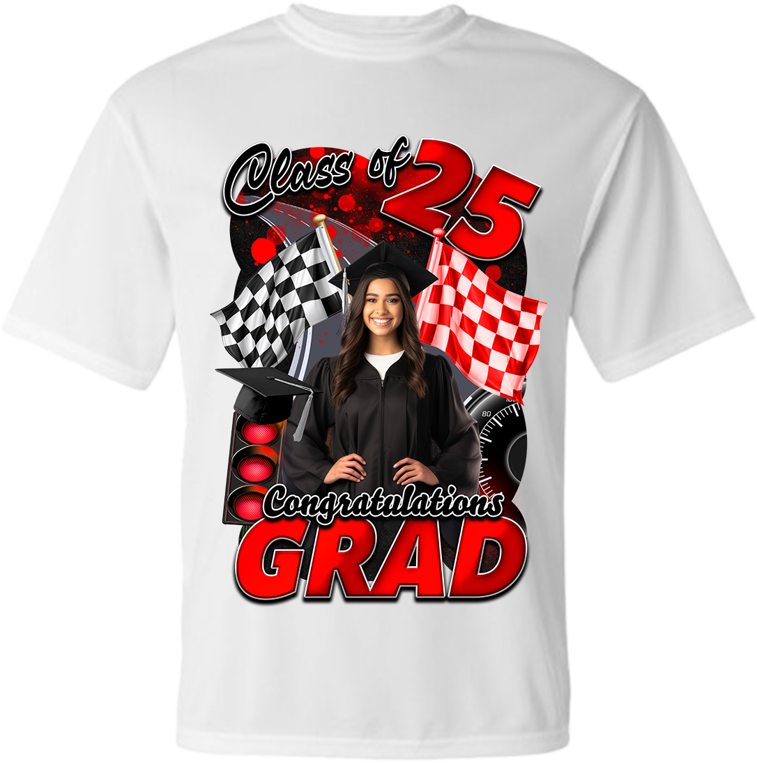 Custom Graduation T-Shirt – Class of 2025 | Last Lap Theme