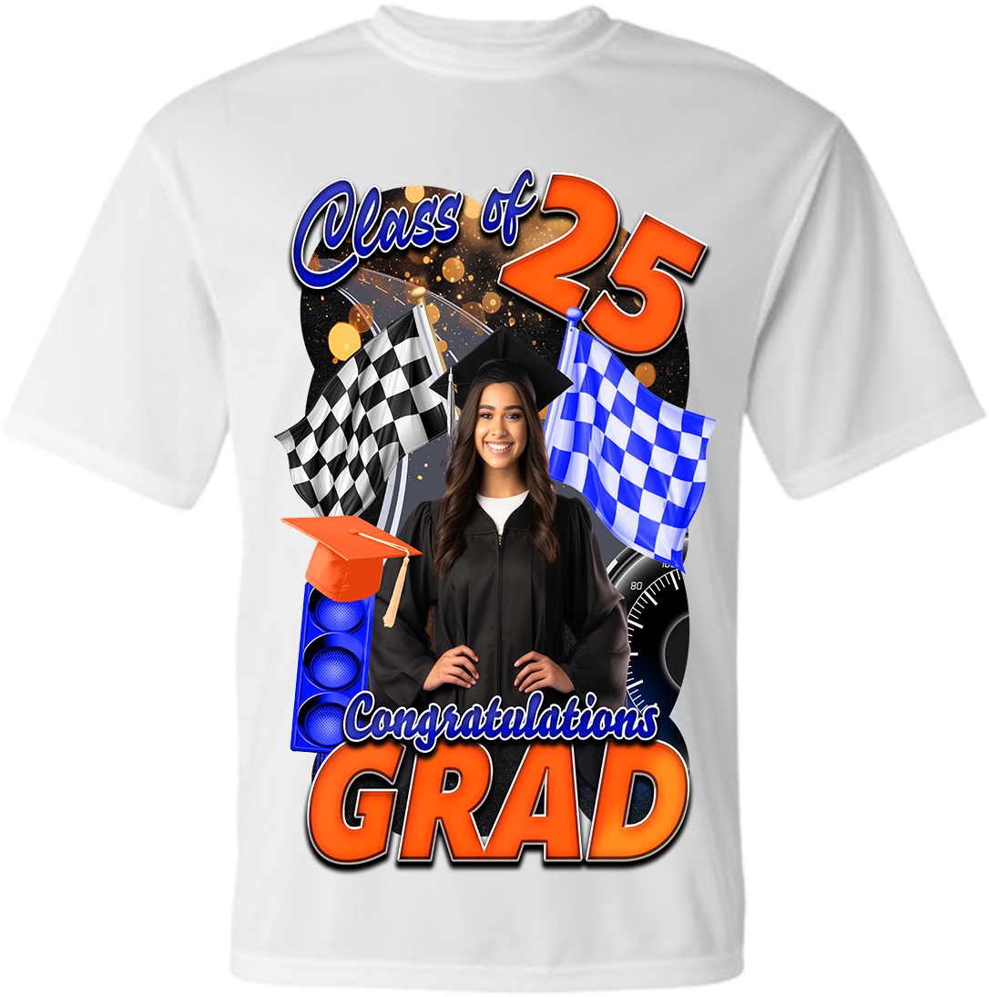 Custom Graduation T-Shirt – Class of 2025 | Last Lap Theme