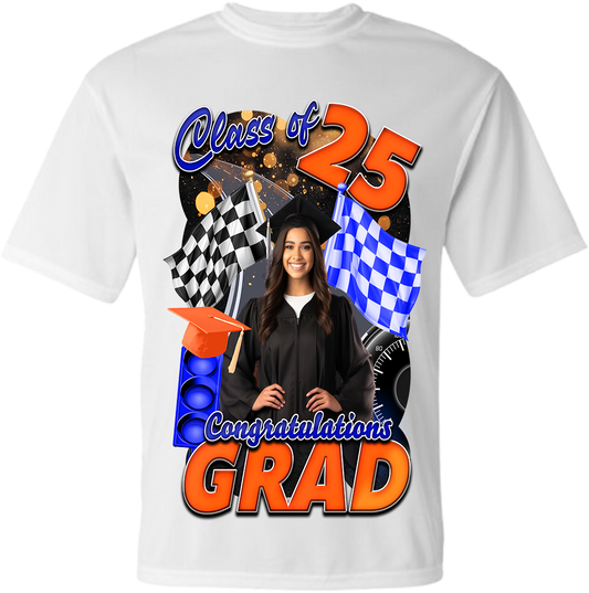 Custom Graduation T-Shirt – Class of 2025 | Last Lap Theme