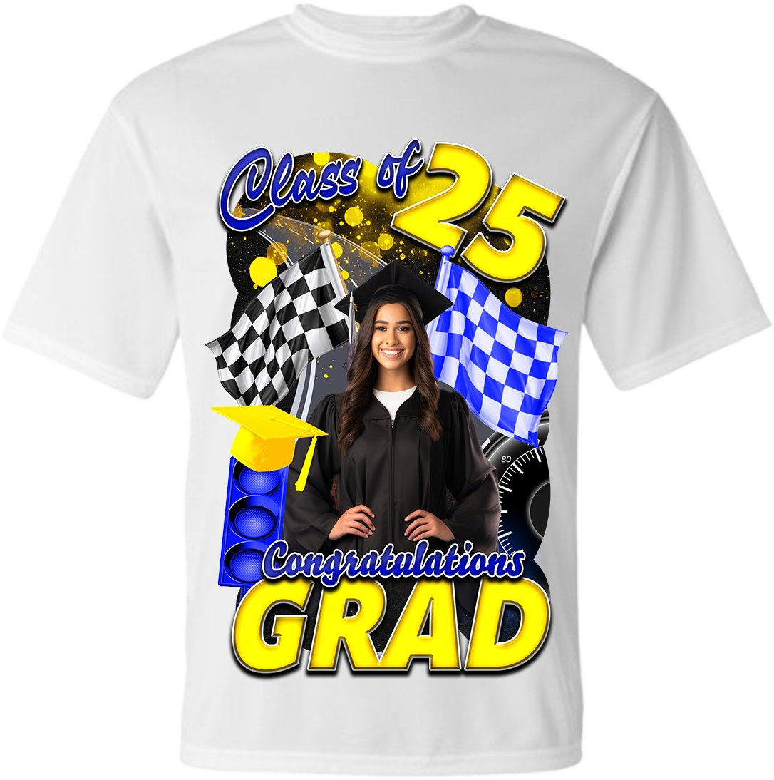 Custom Graduation T-Shirt – Class of 2025 | Last Lap Theme