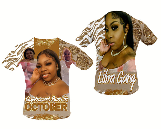 Queens are born in October Birthday Shirt 3D