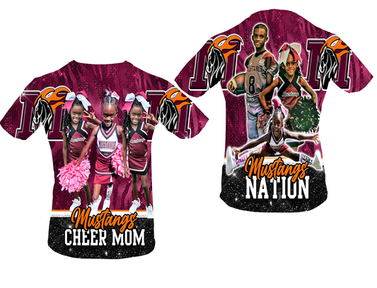 3D Football & Cheer Mom Shirt
